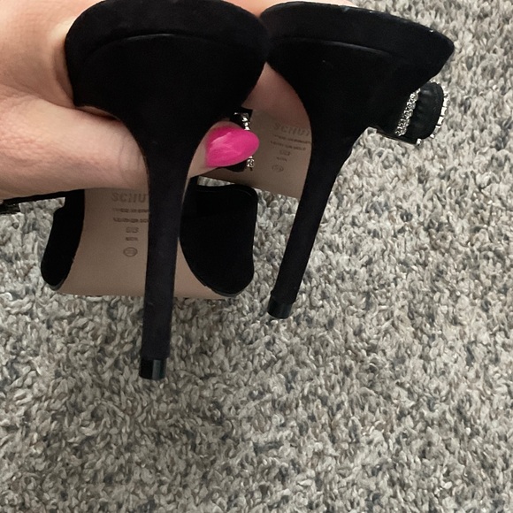 Schutz Black Heels with Sparkling Strap - Picture 7 of 10